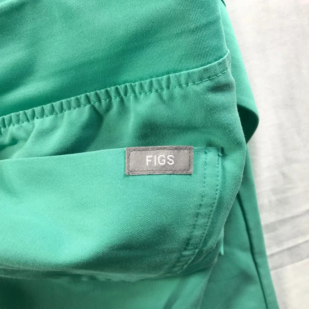 FIGS Technical Collection Teal Green Jogger Scrub Pants Pink Drawstring Mens M